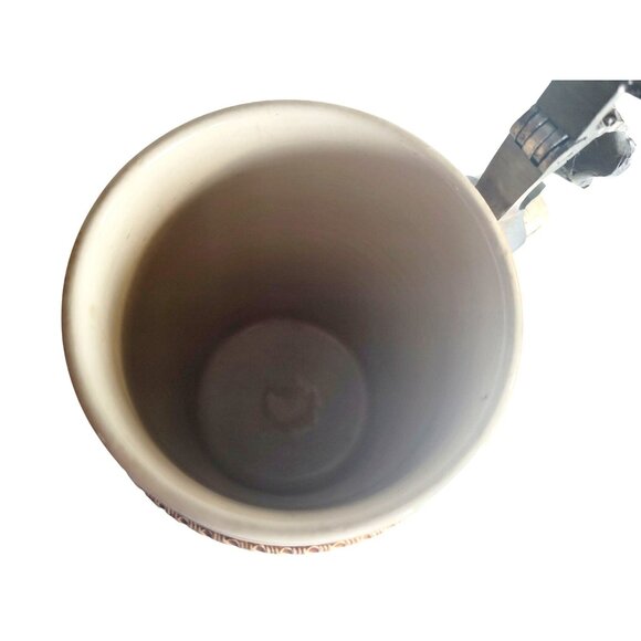 Antique Ceramic German Beer Stein Jakob Goldschmidt 1807 Hand-Painted Pewter Lid - Picture 14 of 16